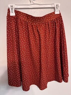 Rust Orange Dot Skirt - Women's Casual A-Line Skirt